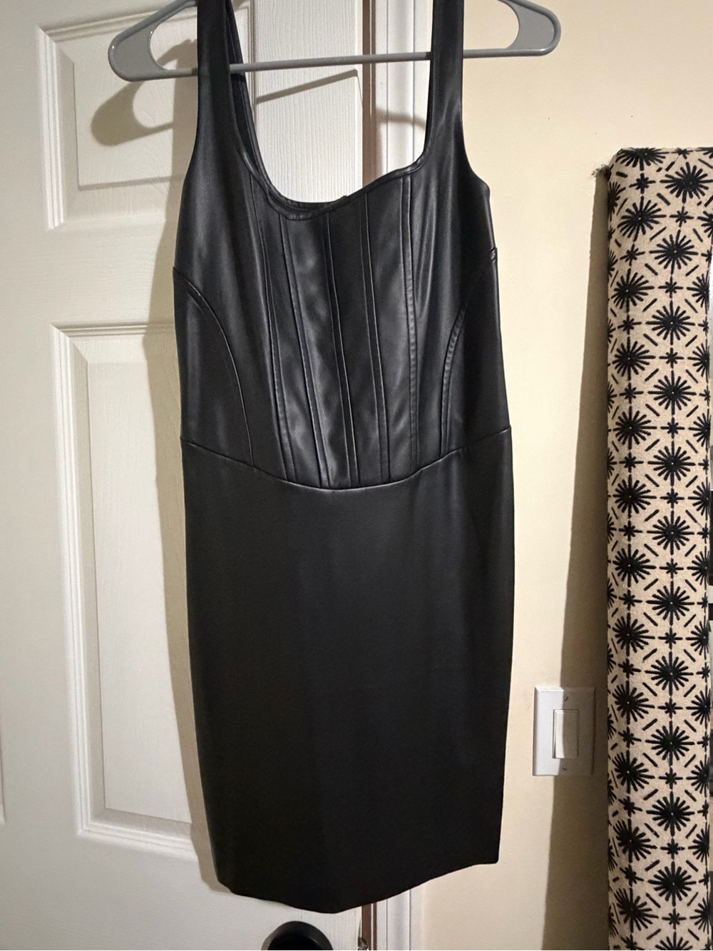Express Black Faux Leather Mini Dress